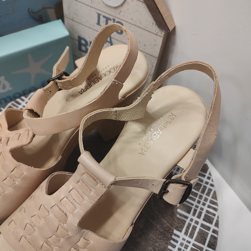 Koolaburra Beige Platform Slingback Sandals - Picture 7 of 15